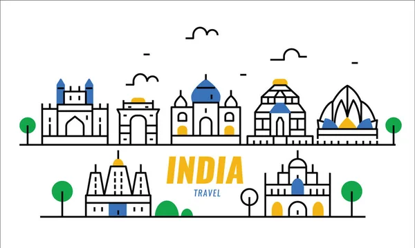 Indie cestovní scéna. — Stockový vektor