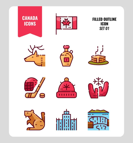 Conjunto de iconos Canadá 1 . — Archivo Imágenes Vectoriales