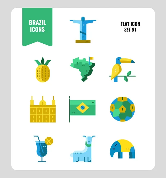 Brazílie, sada ikon 1. — Stockový vektor