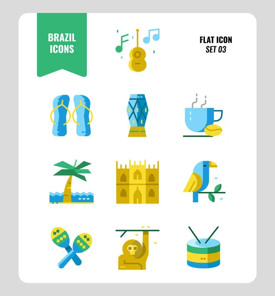 Ensemble icône Brésil 3 . — Image vectorielle