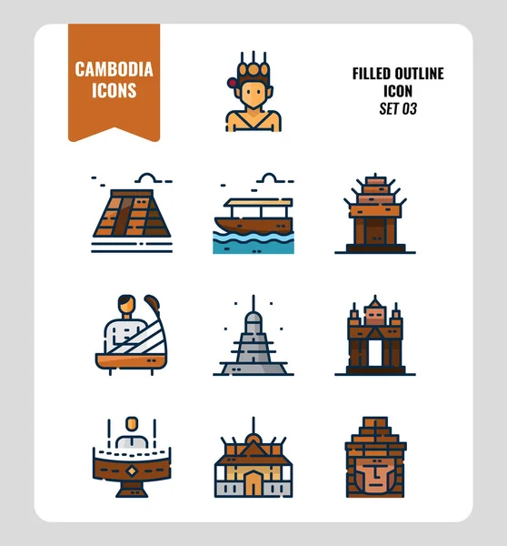 Cambodia icon set 3. — Stock Vector