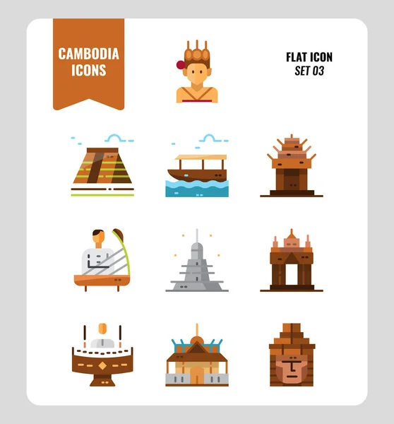 Cambodia icon set 3. — Stock Vector