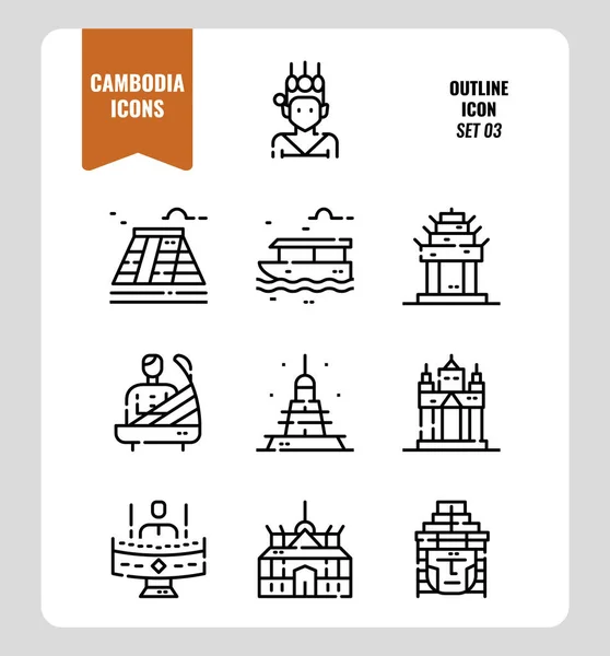 Cambodia icon set 3. — Stock Vector