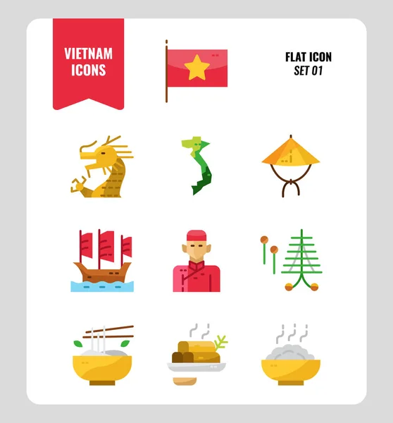 Vietnam icon set 1. — Stock Vector