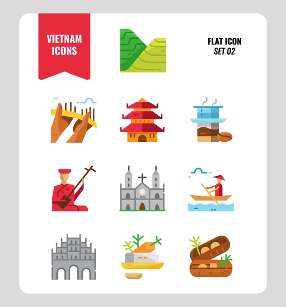 Vietnam icon set 2. — Stock Vector
