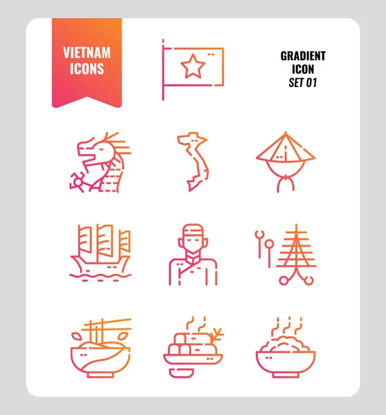 Vietnam icon set 1. — Stockvector