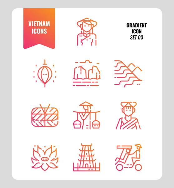 Vietnam icon set 3. — Stock Vector