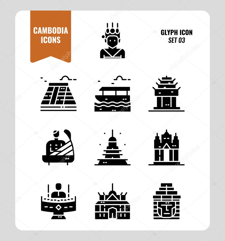 Cambodia icon set 3. 