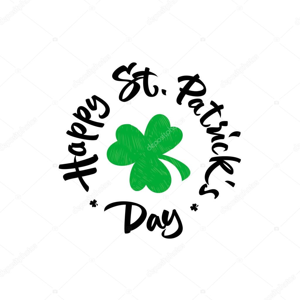 Happy St Patricks Day lettering. Print on t-shirt