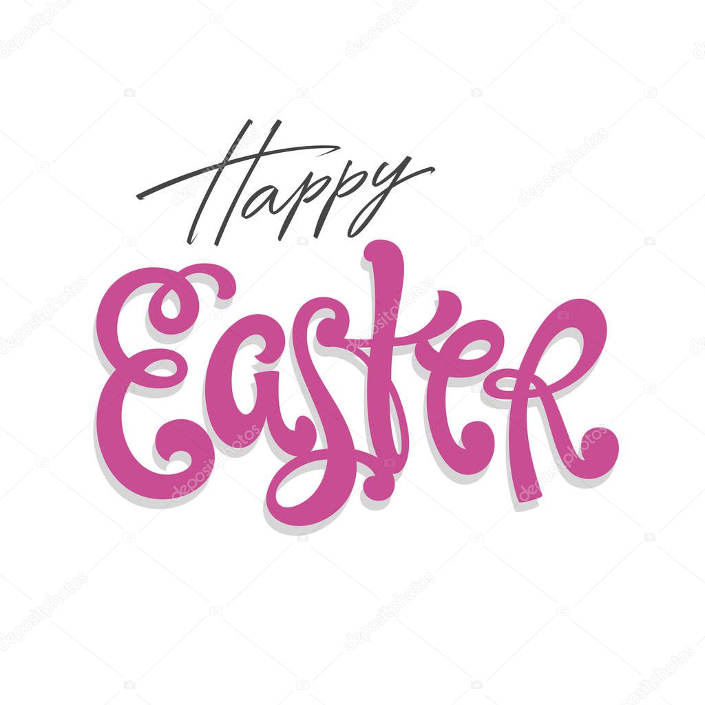 Easter greetings hand lettering. Happy Easter