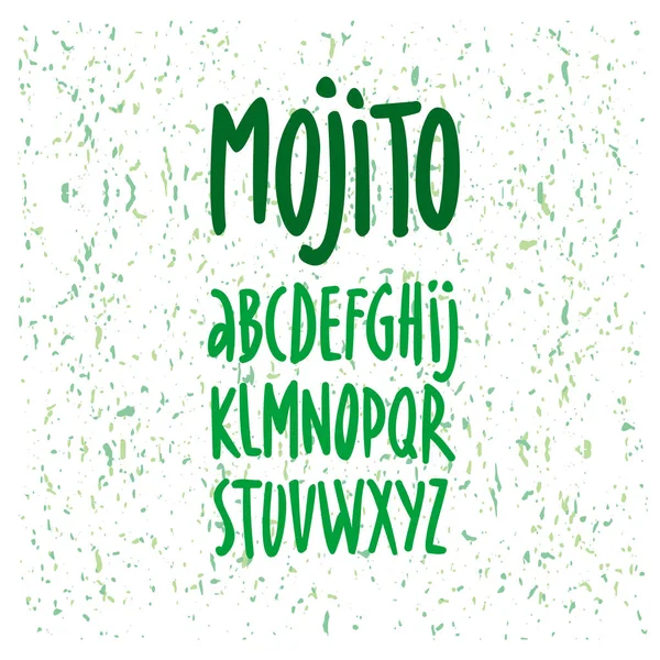 Autorin Dekorative Schrift Mojito Alphabet — Stockvektor