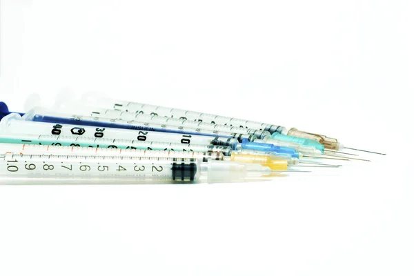 Seringas Médicas Seringas Para Injectáveis Com Agulha Vacina — Fotografia de Stock