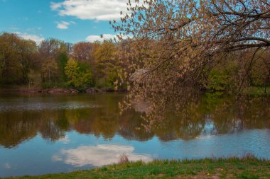 Şehir gölünün çarpıcı manzarası