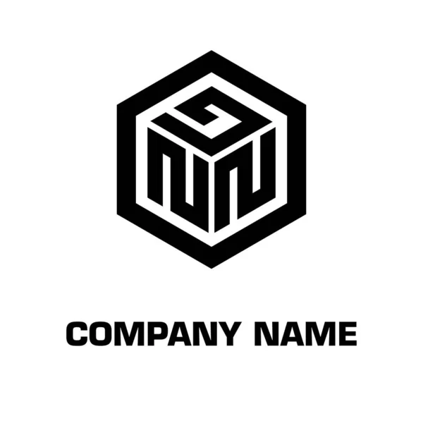 Logotipo Hexágono Símbolo Inicial Uma Empresa — Vetor de Stock