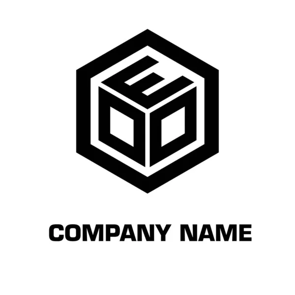 Logo Initial Hexagon Style Company Identity — Stock Vector