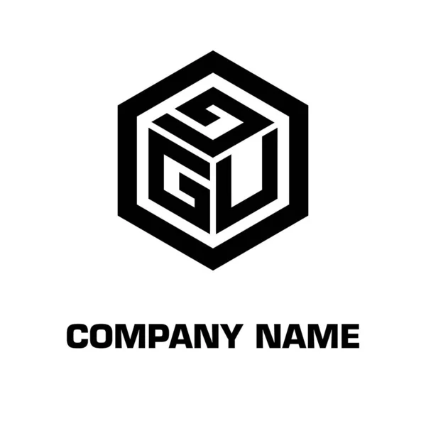 Logotipo Hexágono Símbolo Inicial Uma Empresa Ilustração De Stock