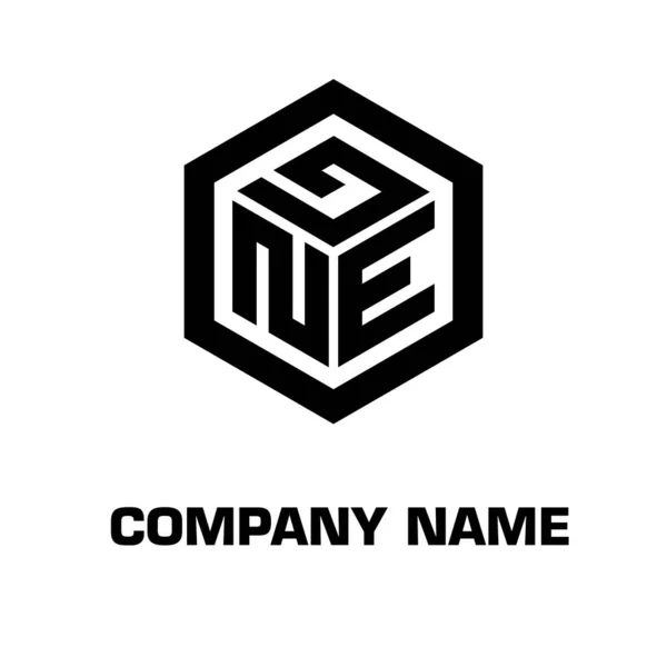 Logotipo Estilo Hexágono Inicial Para Uma Identidade Empresa — Vetor de Stock