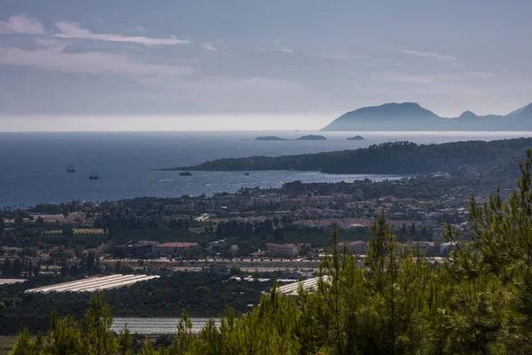 Vista Cidade Partir Montanha — Fotografia de Stock