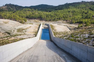 Ormanda su bulunan beton yapı