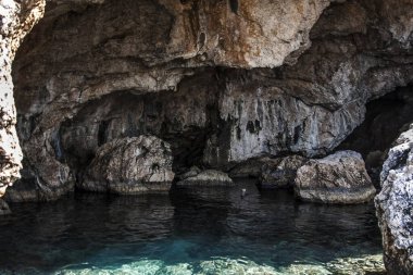 Adada deniz suyu olan küçük bir taş koy.