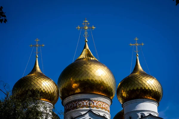 Golden Domes Church Blue Sky — Stock Photo, Image