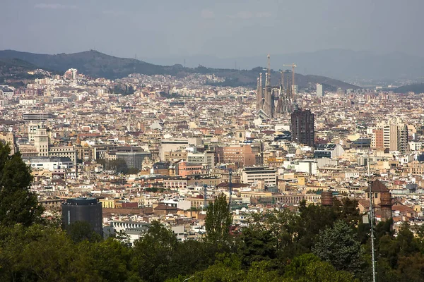 Città Parco Montagne Strade Case Dall Alto — Foto Stock