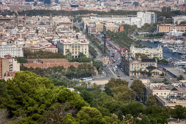 Città Parco Montagne Strade Case Dall Alto — Foto Stock