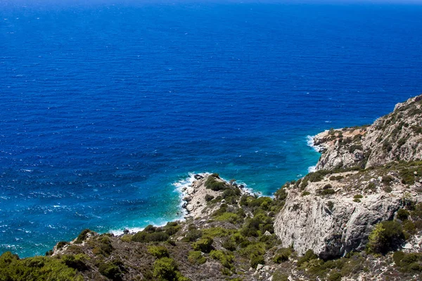 Belle Vue Sur Mer Les Montagnes Sur Île Rhodes — Photo