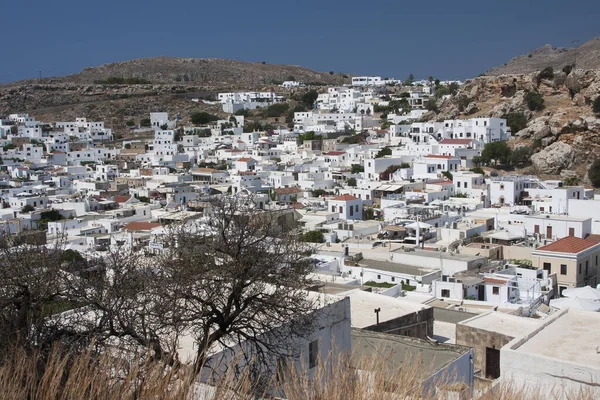 Krásný Starý Řecký Bílý Dominikánský Ostrov Rhodos — Stock fotografie