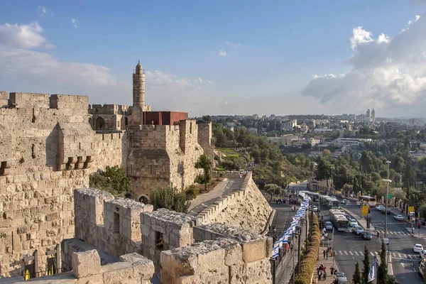 Blick Von Der Stadtmauer Auf Die Abendstadt — Stockfoto