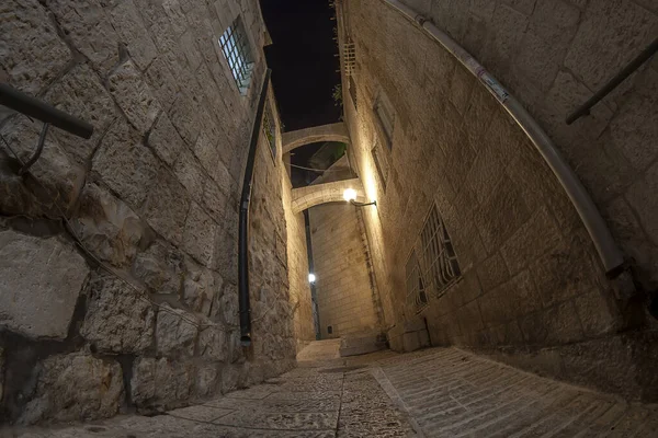 Callejón Nocturno Vacío Tranquilo Casco Antiguo — Foto de Stock