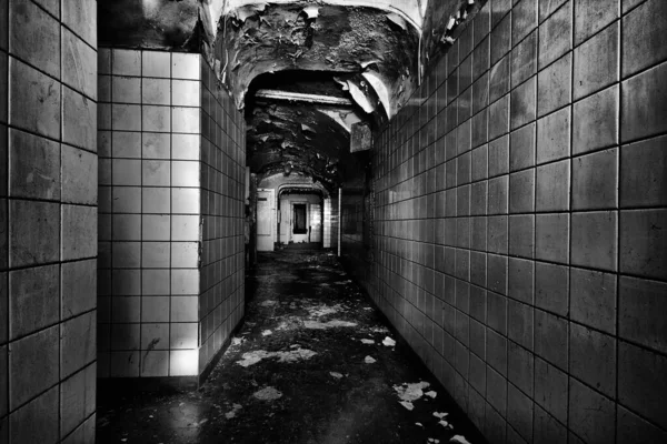 버려진 건물의 지하실에 무섭고 아름다운 — 스톡 사진