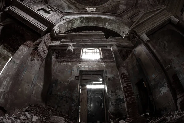 Beautiful Vault Columns Abandoned Church — Stock Photo, Image