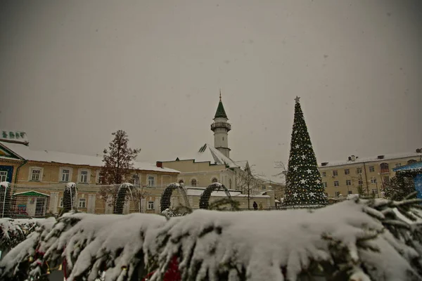 Moschea Kazan Giorno Natale Nuvoloso Repubblica Del Tatarstan Russia — Foto Stock