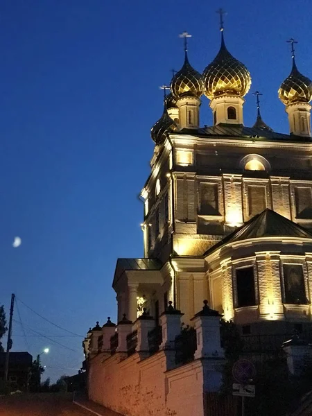 Chiesa Ortodossa Nel Centro Plyos Una Notte Estate — Foto Stock