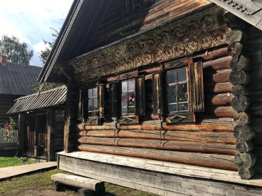Açık hava müzesi, 19. yüzyıl Rus köyü, Suzdal, Rusya.