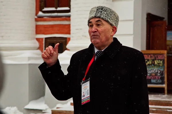 Experienced Kazan guide during the tour, Tatarstan, Russia.