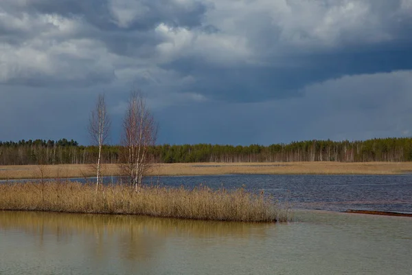 Pintoresco Lago Hermoso Día Primavera Rusia Central —  Fotos de Stock