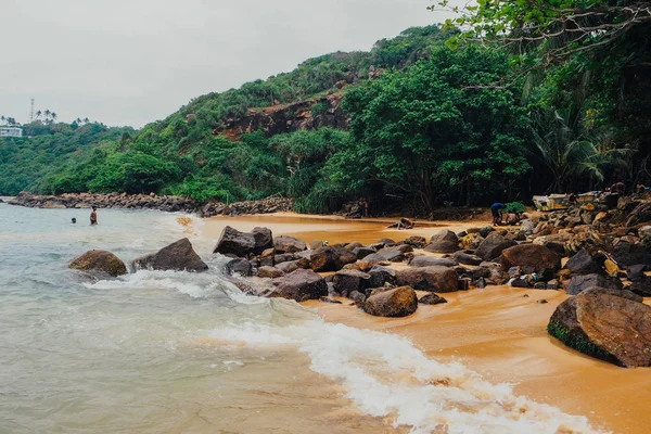 tatil tropikal tatil arka plan - cennet pastoral plaj. Sri lanka
