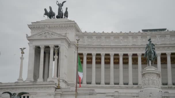 Roma, İtalya Ulusal Anıtı Vittorio emanuele altare della patria Gün ışığı — Stok video