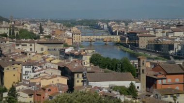 gün batımında, İtalya Floransa hava panoramik manzaralı