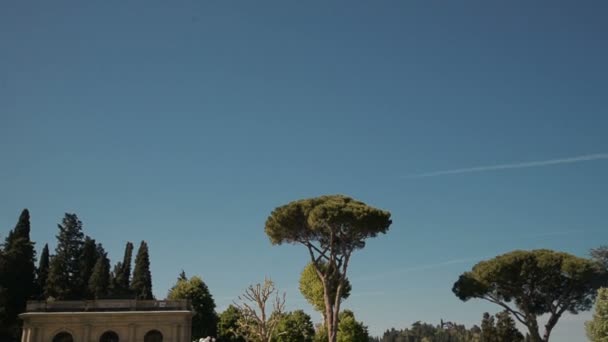 ミケランジェロはフィレンツェ、イタリアのダヴィデ像のコピーとの壮大なパノラマ景色と有名な広場. — ストック動画