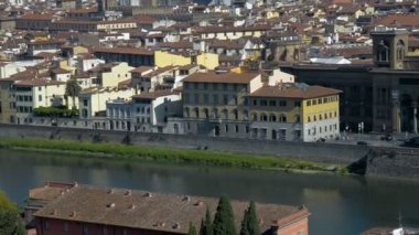 gün batımında, İtalya Floransa hava panoramik manzaralı