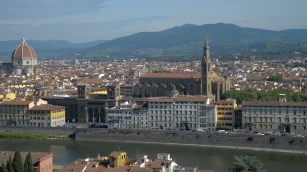 Vista panorámica aérea de Florencia al atardecer, Italia — Vídeo de stock