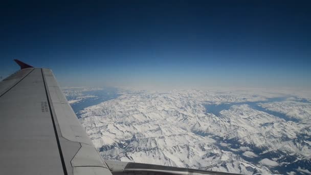 Aerial view of Alps, winter time — Stock Video