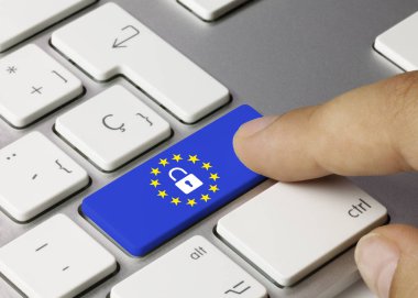 Eu Gdpr - Mavi Klavye Anahtarına Yazı
