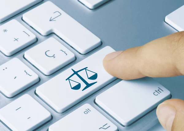 Justice - Inscription on White Keyboard Key — Stock Photo, Image