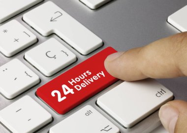 24 Saat Teslimatı - Kırmızı Klavyede Yazı