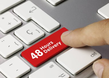 48 Saat Teslimatı - Mavi Klavyede Yazı