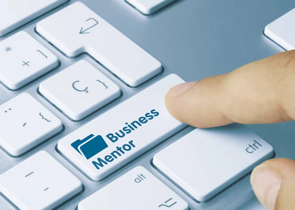 Business Mentor - Inskription på vitt tangentbord nyckel. — Stockfoto